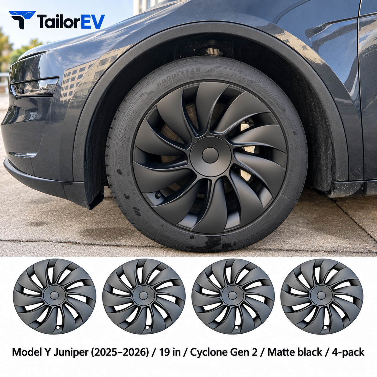 Tesla Model Y & Model 3 Full-Cover Wheel Caps, 4-Pack — photo 41