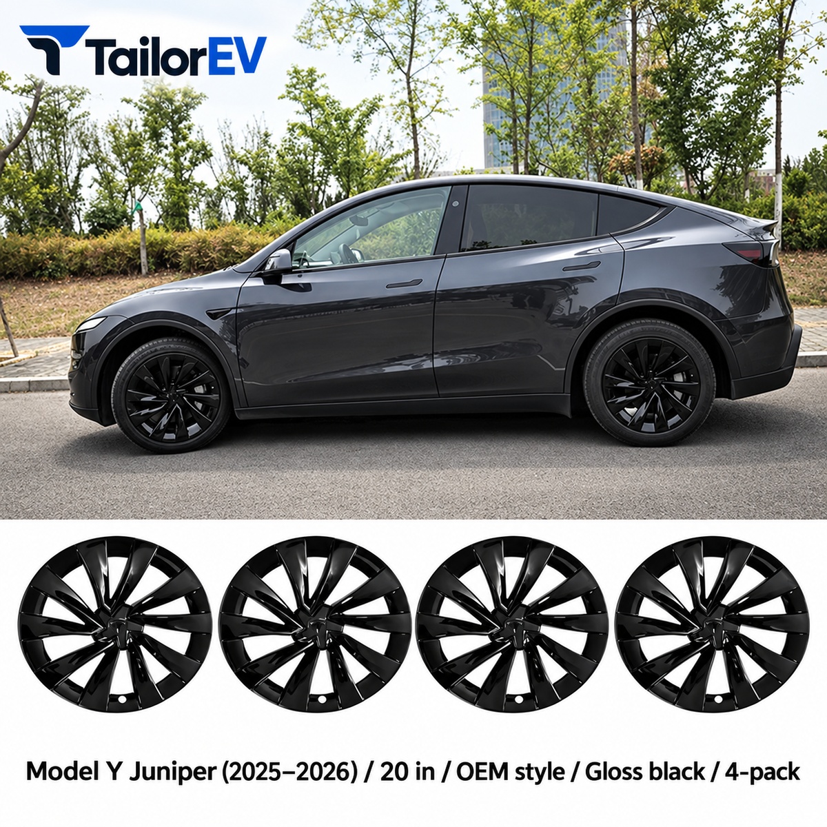 Tesla Model Y & Model 3 Full-Cover Wheel Caps, 4-Pack — photo 44