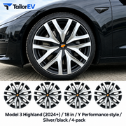Tesla Model Y & Model 3 Full-Cover Wheel Caps, 4-Pack