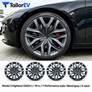 Tesla Model Y & Model 3 Full-Cover Wheel Caps, 4-Pack