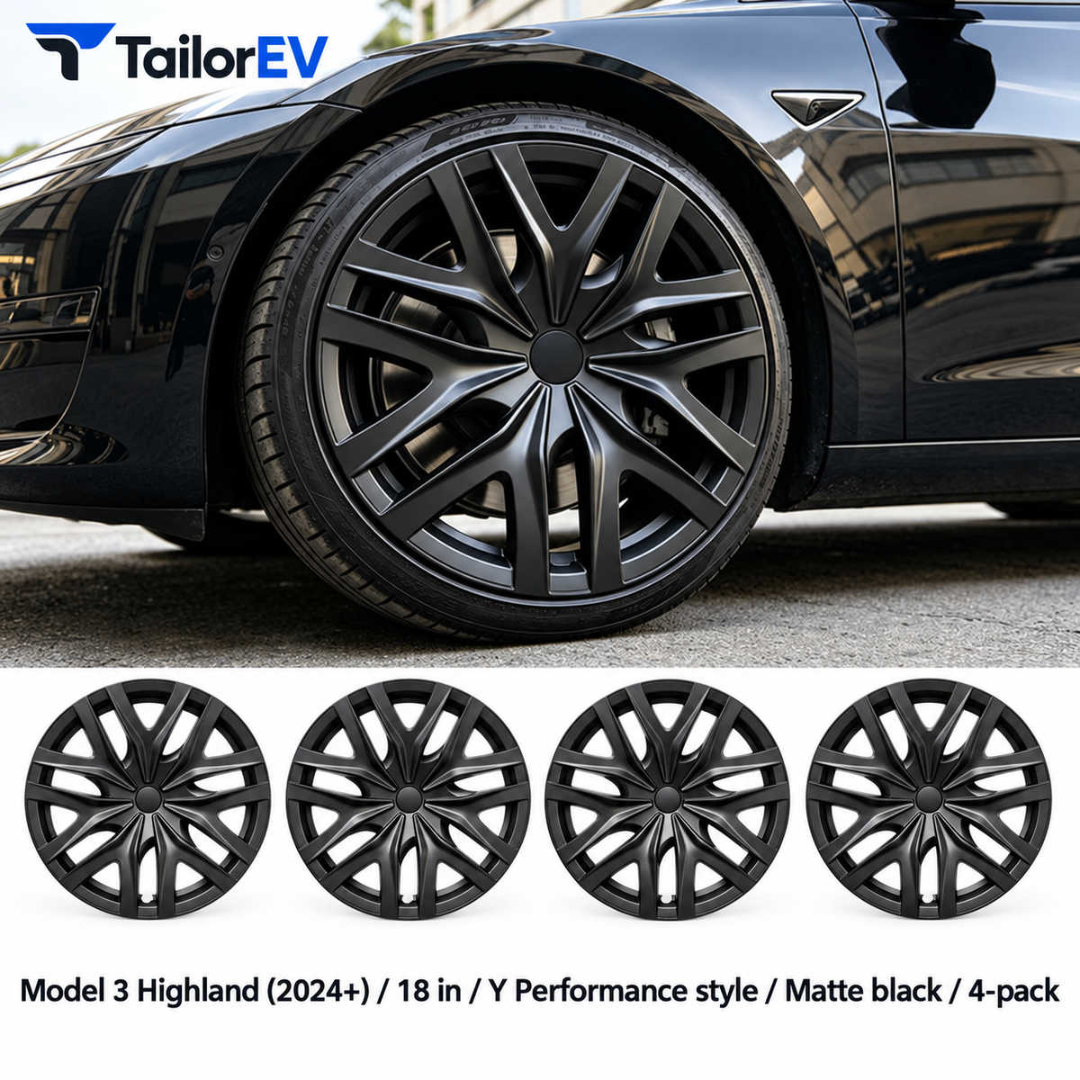 Tesla Model Y & Model 3 Full-Cover Wheel Caps, 4-Pack — photo 47