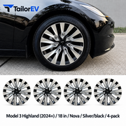Tesla Model Y & Model 3 Full-Cover Wheel Caps, 4-Pack