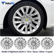 Tesla Model Y & Model 3 Full-Cover Wheel Caps, 4-Pack