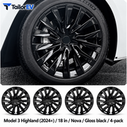 Tesla Model Y & Model 3 Full-Cover Wheel Caps, 4-Pack