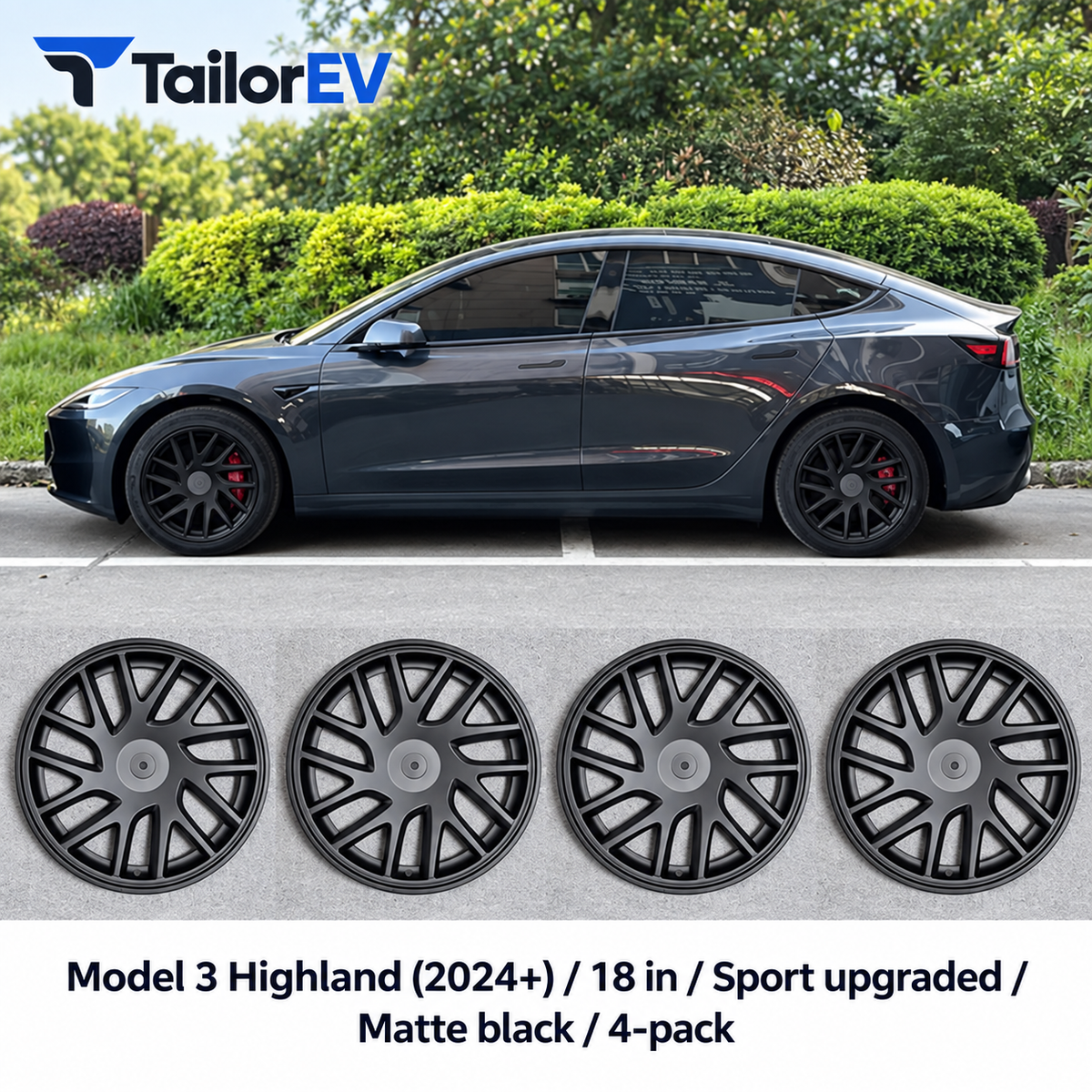 Tesla Model Y & Model 3 Full-Cover Wheel Caps, 4-Pack — photo 54