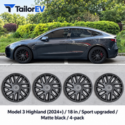 Tesla Model Y & Model 3 Full-Cover Wheel Caps, 4-Pack
