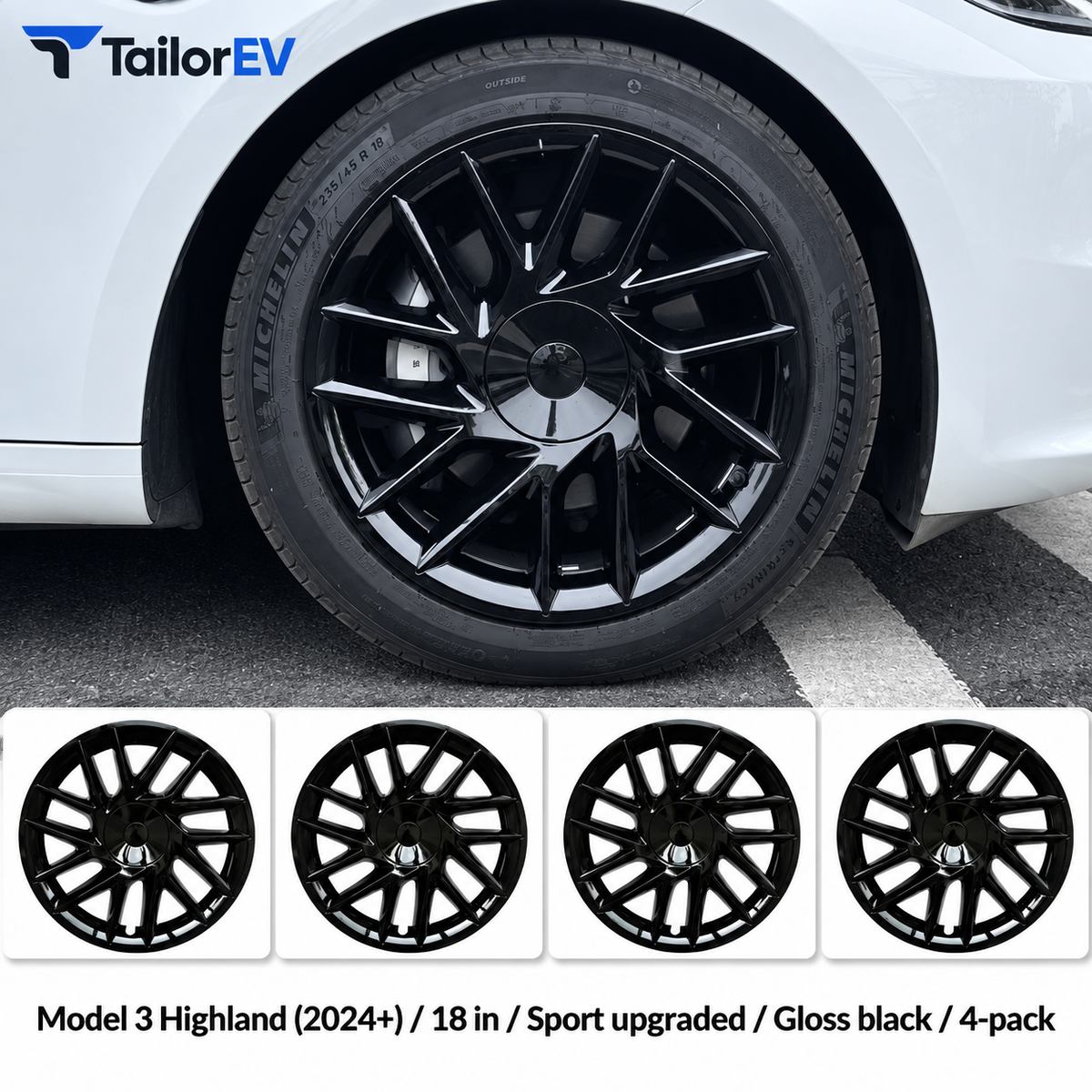 Tesla Model Y & Model 3 Full-Cover Wheel Caps, 4-Pack — photo 55
