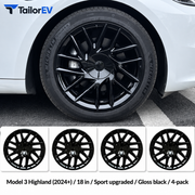 Tesla Model Y & Model 3 Full-Cover Wheel Caps, 4-Pack
