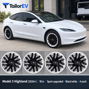 Tesla Model Y & Model 3 Full-Cover Wheel Caps, 4-Pack