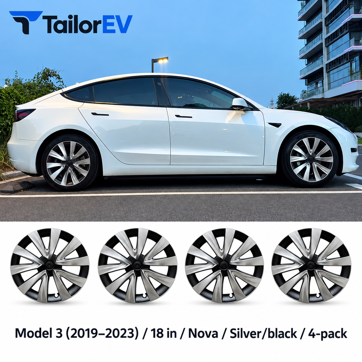 Tesla Model Y & Model 3 Full-Cover Wheel Caps, 4-Pack — photo 57