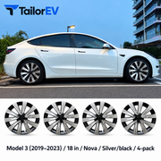 Tesla Model Y & Model 3 Full-Cover Wheel Caps, 4-Pack