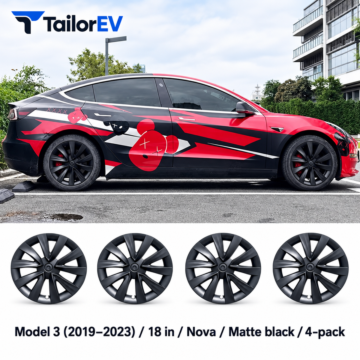 Tesla Model Y & Model 3 Full-Cover Wheel Caps, 4-Pack — photo 58