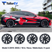 Tesla Model Y & Model 3 Full-Cover Wheel Caps, 4-Pack