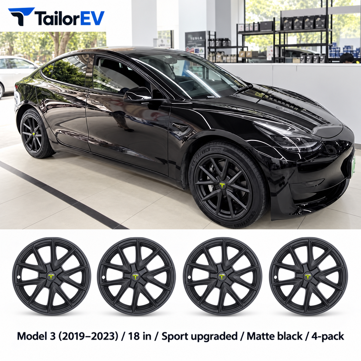 Tesla Model Y & Model 3 Full-Cover Wheel Caps, 4-Pack — photo 60