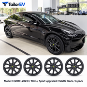 Tesla Model Y & Model 3 Full-Cover Wheel Caps, 4-Pack