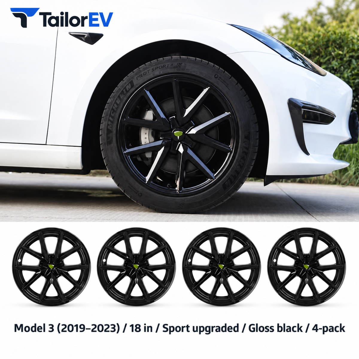 Tesla Model Y & Model 3 Full-Cover Wheel Caps, 4-Pack — photo 61