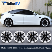 Tesla Model Y & Model 3 Full-Cover Wheel Caps, 4-Pack