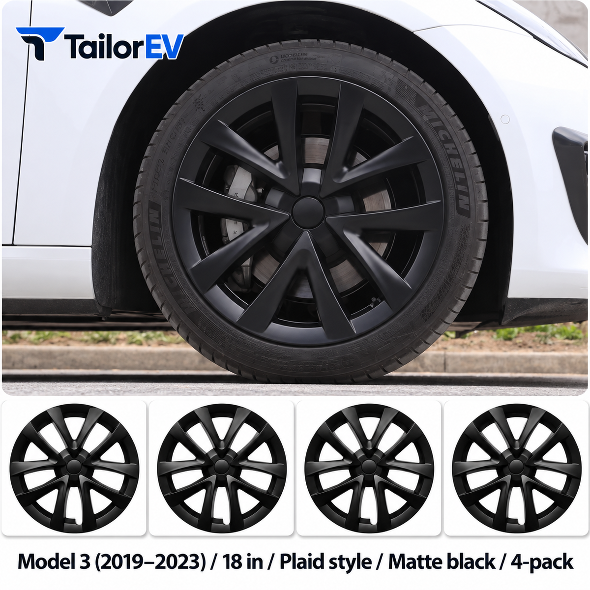 Tesla Model Y & Model 3 Full-Cover Wheel Caps, 4-Pack — photo 63