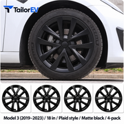 Tesla Model Y & Model 3 Full-Cover Wheel Caps, 4-Pack