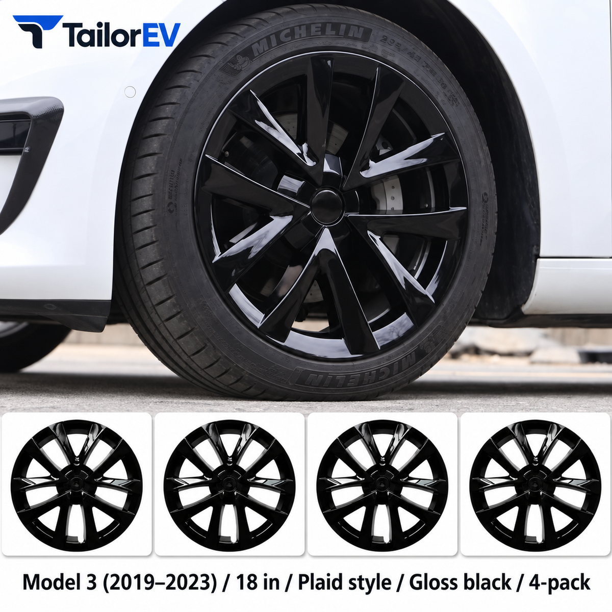 Tesla Model Y & Model 3 Full-Cover Wheel Caps, 4-Pack — photo 64