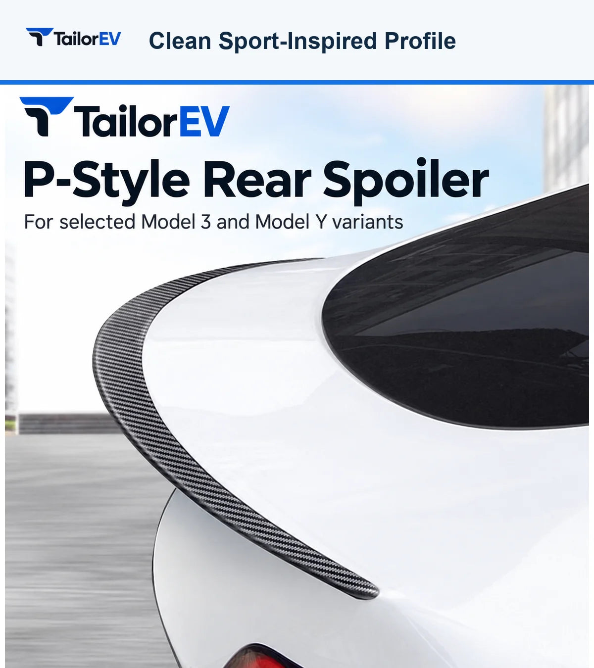 TailorEV Tesla rear spoiler detail 2