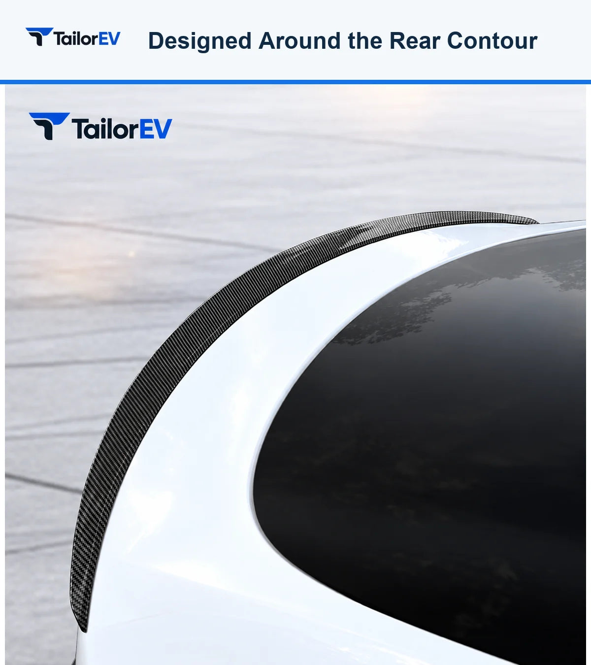 TailorEV Tesla rear spoiler detail 3