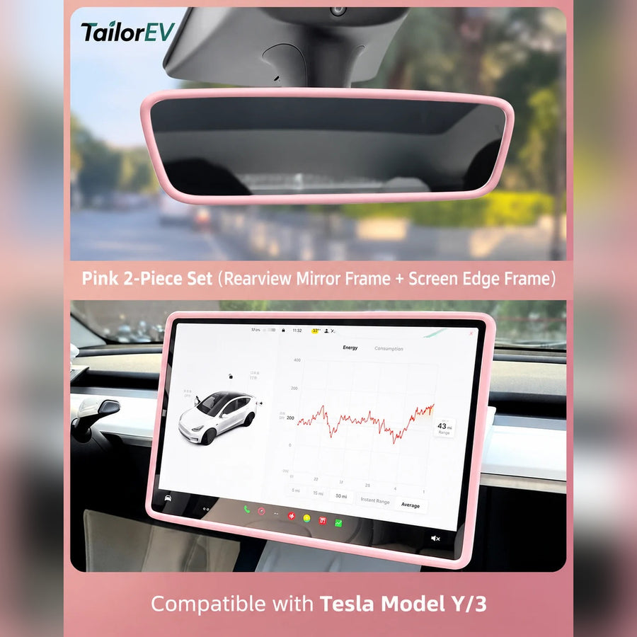 Tesla Interior Rearview Mirror Silicone Cover