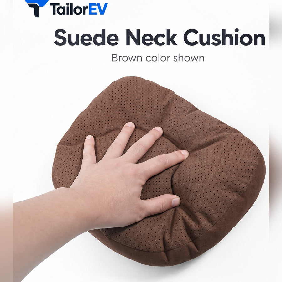 Appui-tête, coussin lombaire et couverture de voyage en suédine pour Tesla