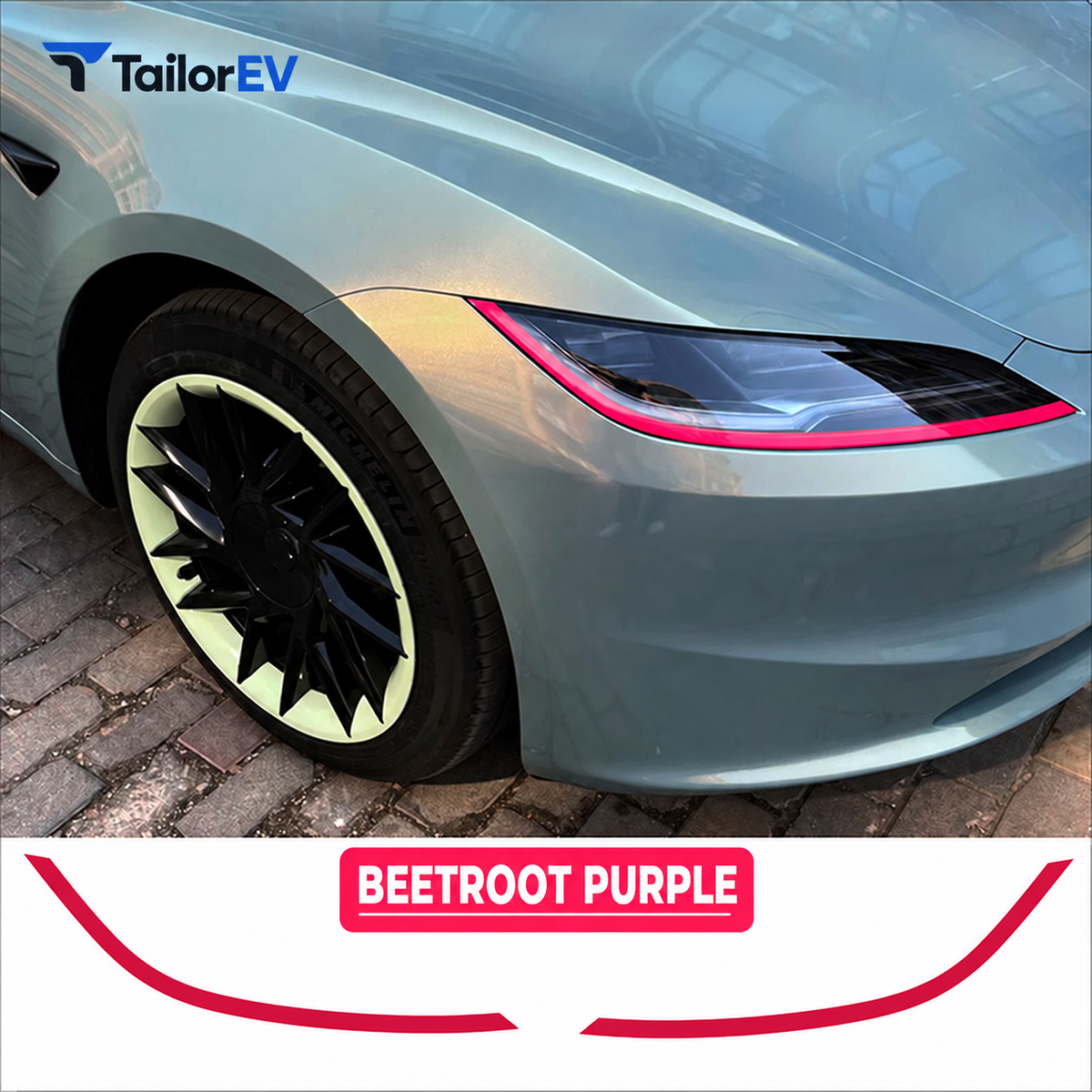 Headlight Accent Decals for Tesla Model 3 & Model Y product photo — photo 2