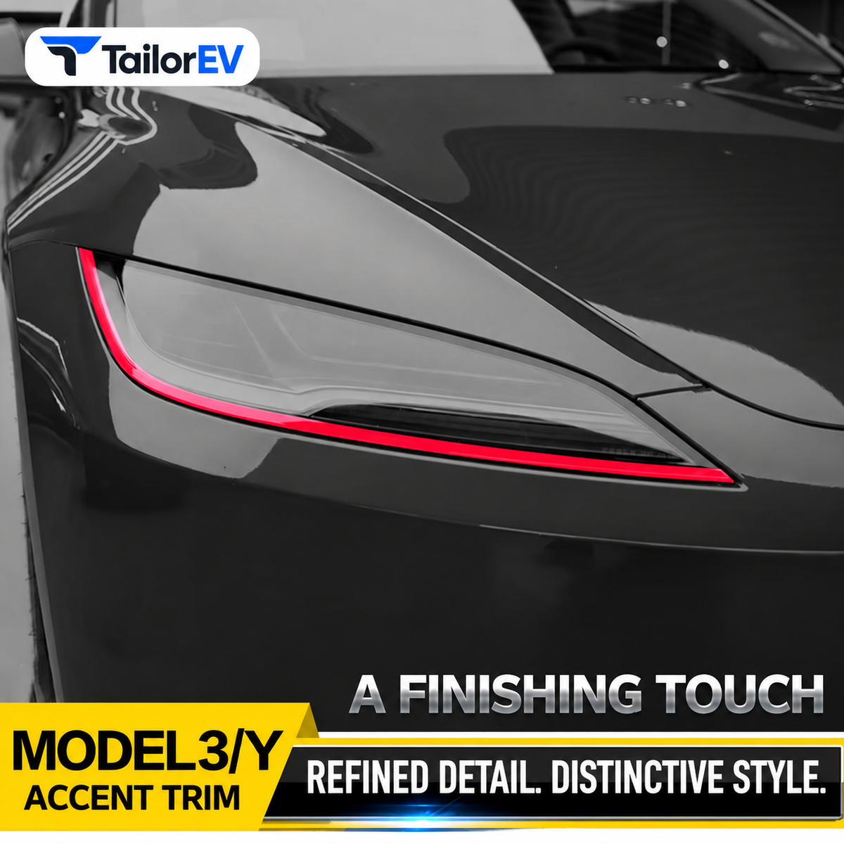 Headlight Accent Decals for Tesla Model 3 & Model Y product photo — photo 4