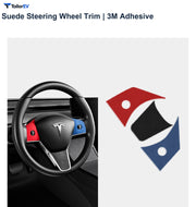 Suede Steering Wheel Trim Stickers for Tesla Model 3 & Y product photo