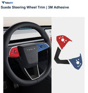 Suede Steering Wheel Trim Stickers for Tesla Model 3 & Y product photo