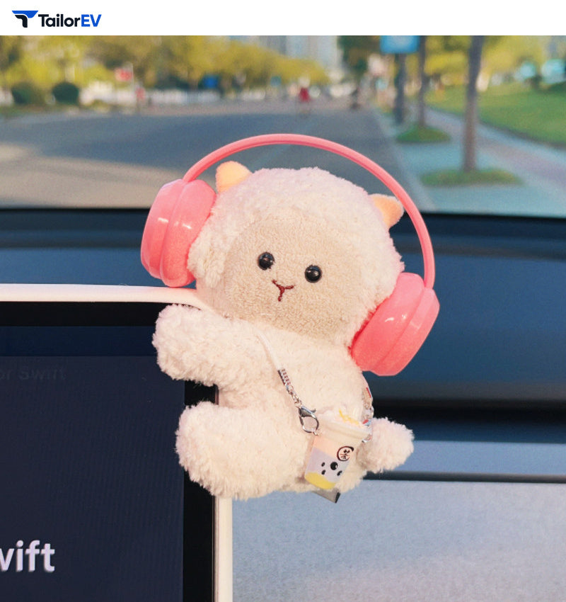 Plush Animal Screen Decorations for Tesla & Car Interiors product photo — photo 11