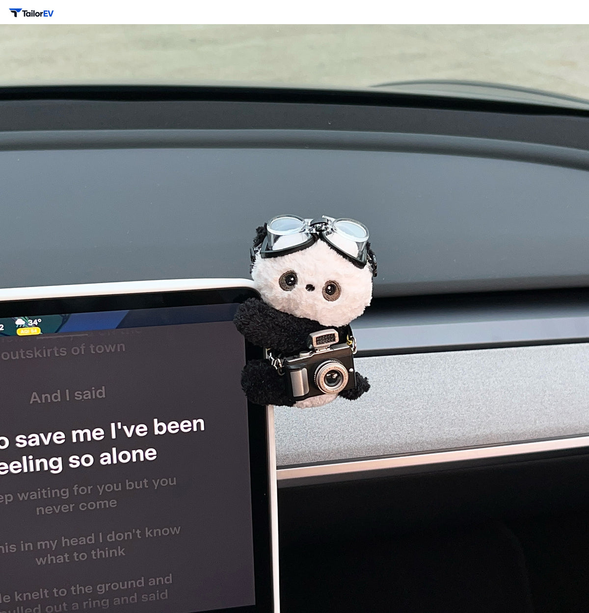 Plush Animal Screen Decorations for Tesla & Car Interiors product photo — photo 14