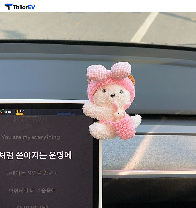 Plush Animal Screen Decorations for Tesla & Car Interiors product photo — photo 21