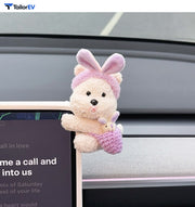 Plush Animal Screen Decorations for Tesla & Car Interiors product photo