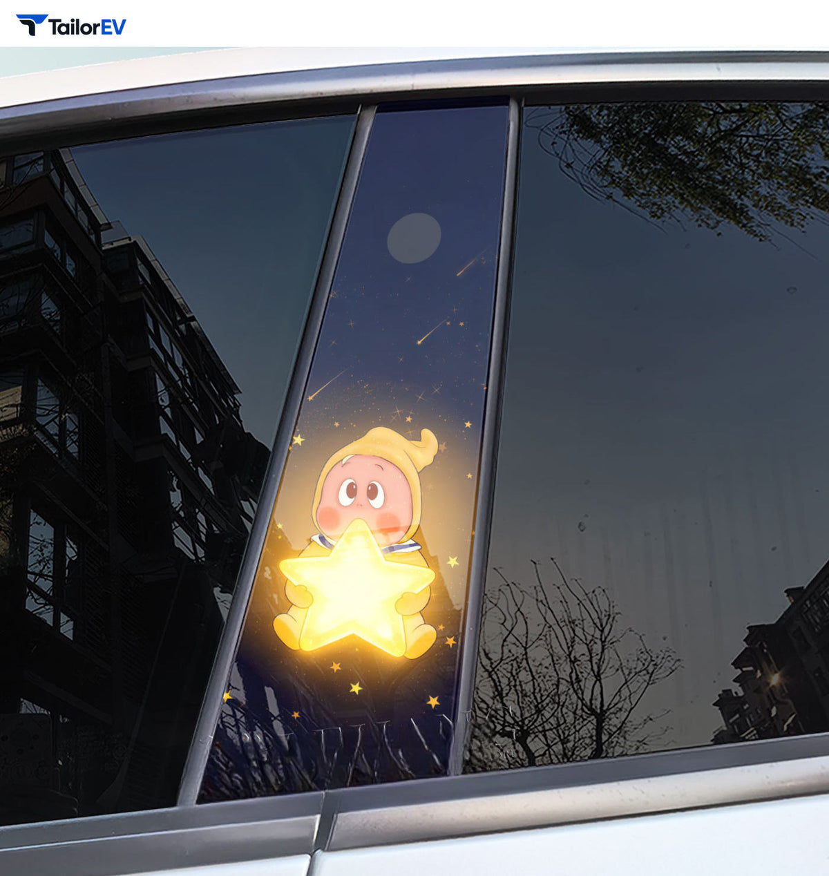 Star Character B-Pillar Decals for Tesla Model 3 & Model Y product photo — photo 15