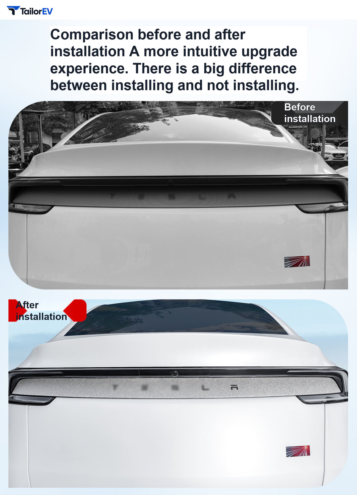Glitter Rear Light Panel & Handle Decals for Tesla Model Y product photo — photo 5