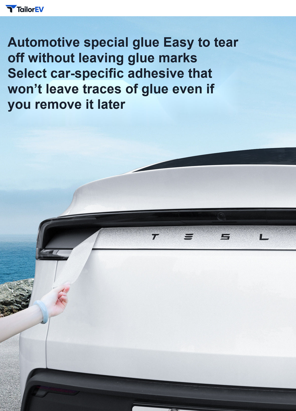 Glitter Rear Light Panel & Handle Decals for Tesla Model Y product photo — photo 6
