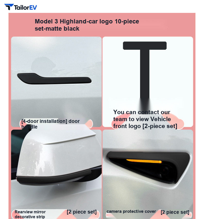 Color Exterior Trim Covers for Tesla Model 3 & Model Y product photo — photo 18