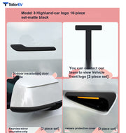 Color Exterior Trim Covers for Tesla Model 3 & Model Y product photo