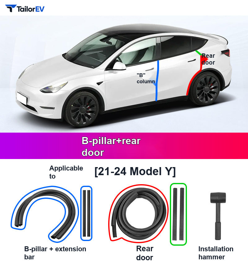 Door Seal Kits & B-Pillar Seals for Tesla Model 3, Y & Y L product photo — photo 8