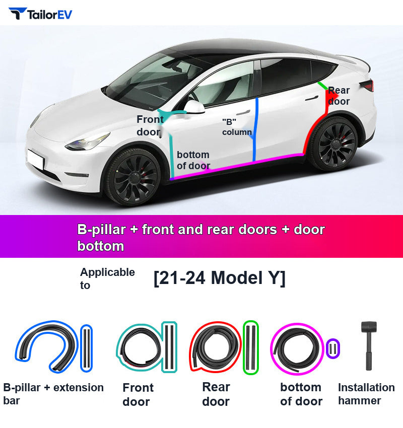 Door Seal Kits & B-Pillar Seals for Tesla Model 3, Y & Y L product photo — photo 10