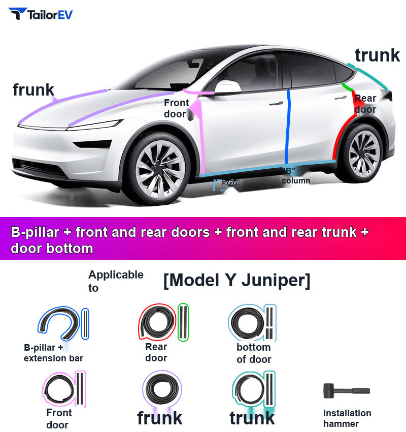 Door Seal Kits & B-Pillar Seals for Tesla Model 3, Y & Y L product photo — photo 19