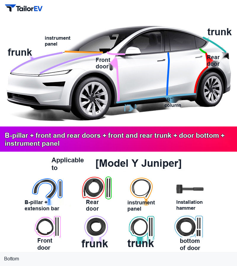 Door Seal Kits & B-Pillar Seals for Tesla Model 3, Y & Y L product photo — photo 20