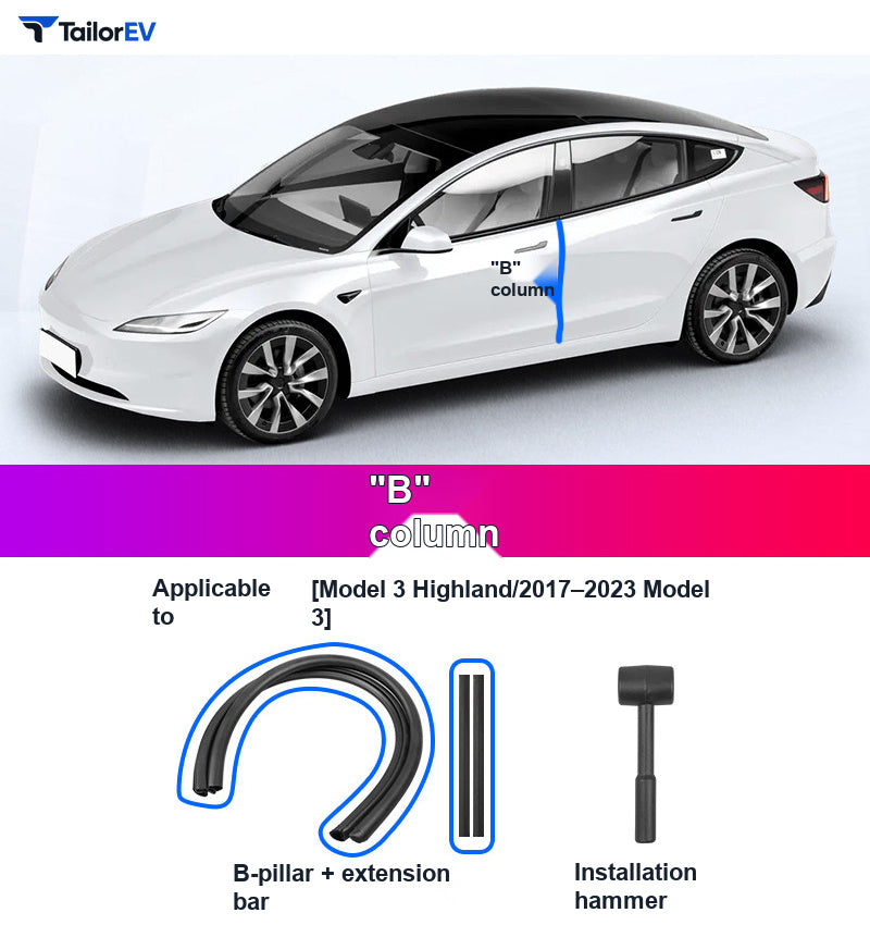 Door Seal Kits & B-Pillar Seals for Tesla Model 3, Y & Y L product photo — photo 25