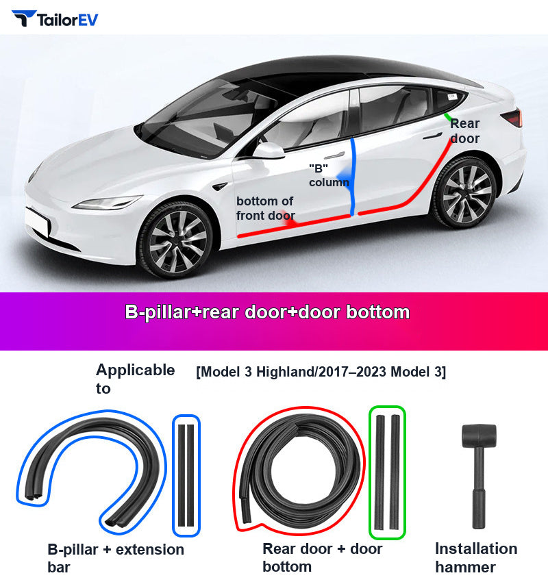 Door Seal Kits & B-Pillar Seals for Tesla Model 3, Y & Y L product photo — photo 26