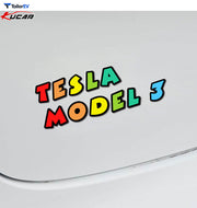 Colorful 3D Acrylic Letter Badges for Tesla Model 3 & Y product photo
