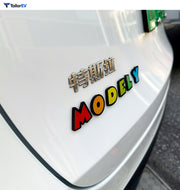 Colorful 3D Acrylic Letter Badges for Tesla Model 3 & Y product photo