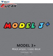 Colorful 3D Acrylic Letter Badges for Tesla Model 3 & Y product photo